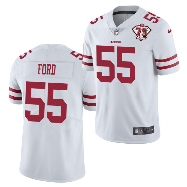 Men San Francisco 49ers 55 Dee Ford White Nike 75th Anniversary Limited NFL Jersey